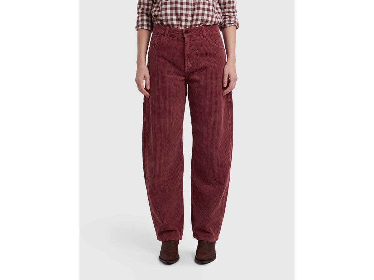 Pantaloni barrel fit in velluto a costine lavaggio vintage