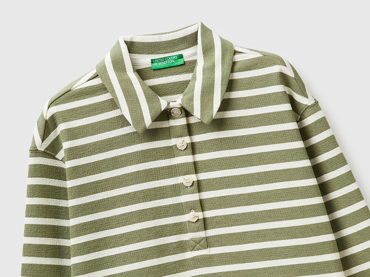 Polo in felpa a righe