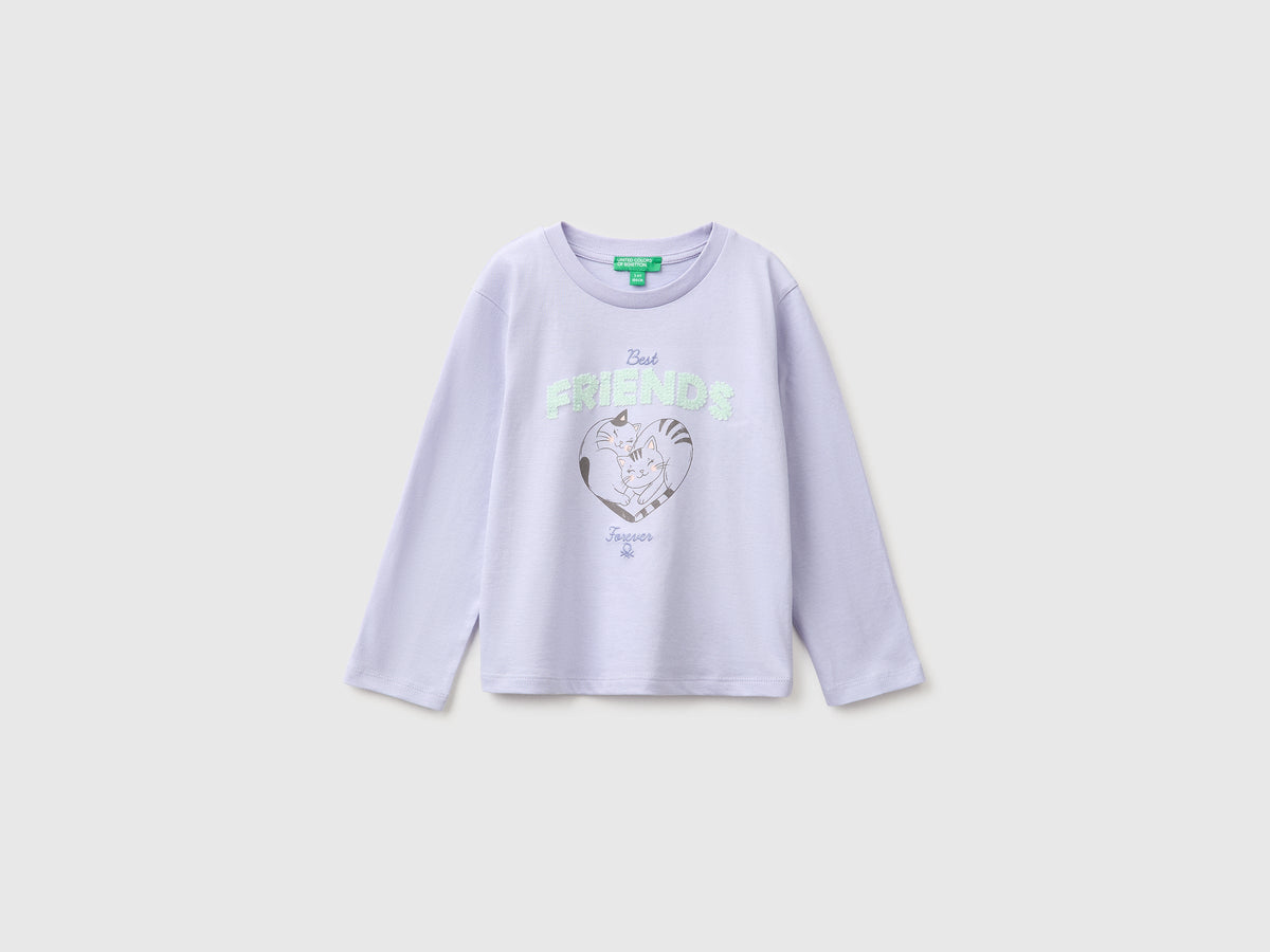 T-shirt con ricamo in cotone bio