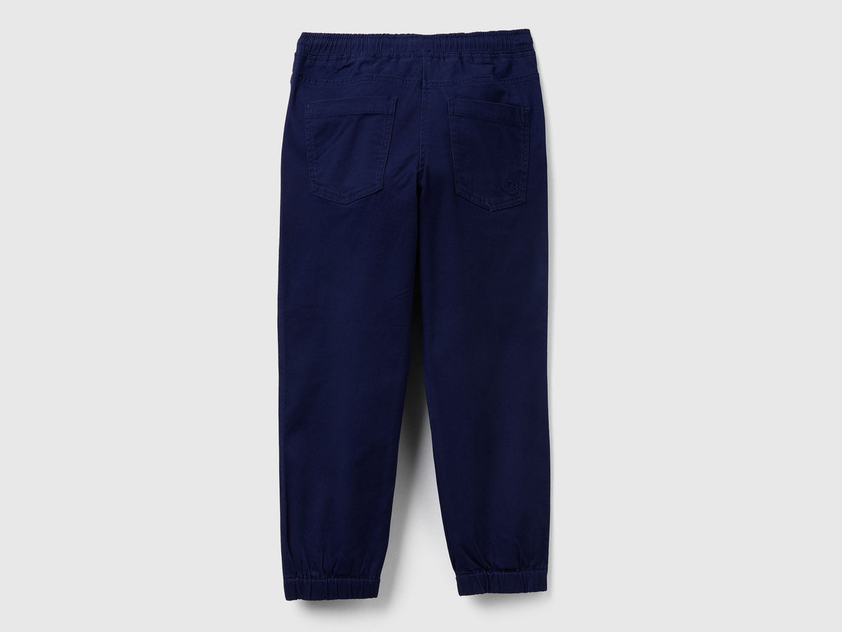 Joggers in cotone stretch con coulisse