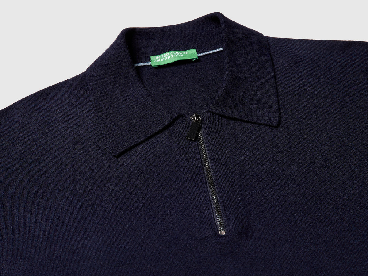 Polo in maglia di misto viscosa