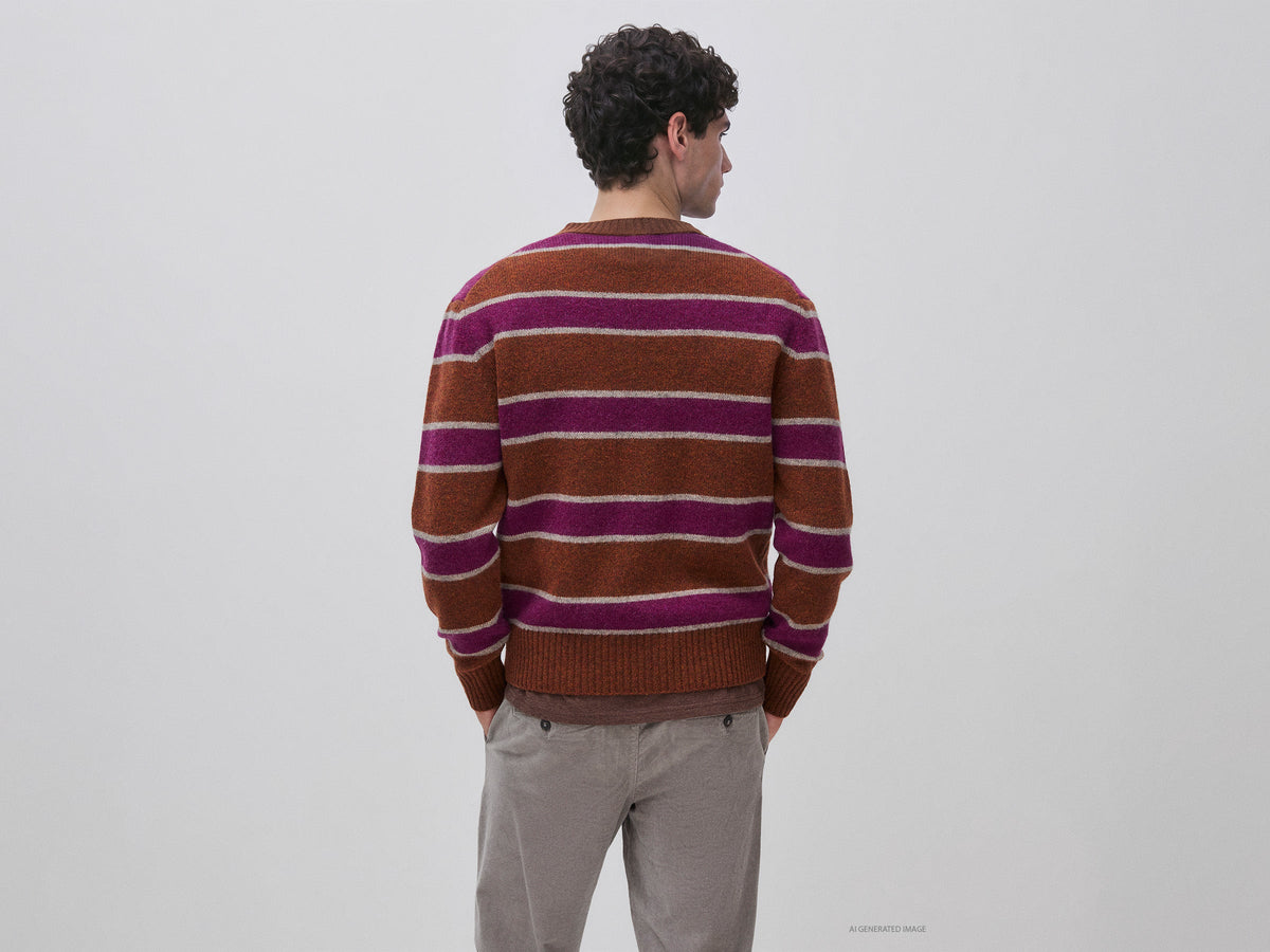 Maglia a righe 100% lana Shetland