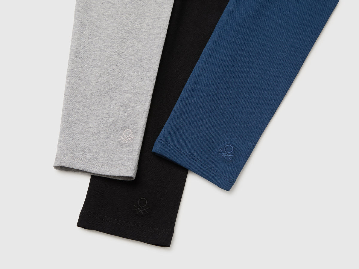 Tre leggings in cotone stretch