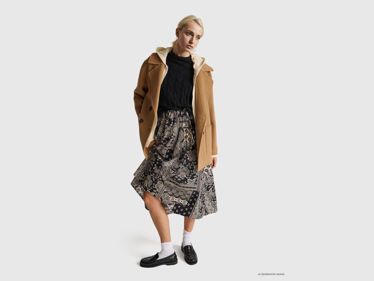 Maglia con trecce in misto cashmere