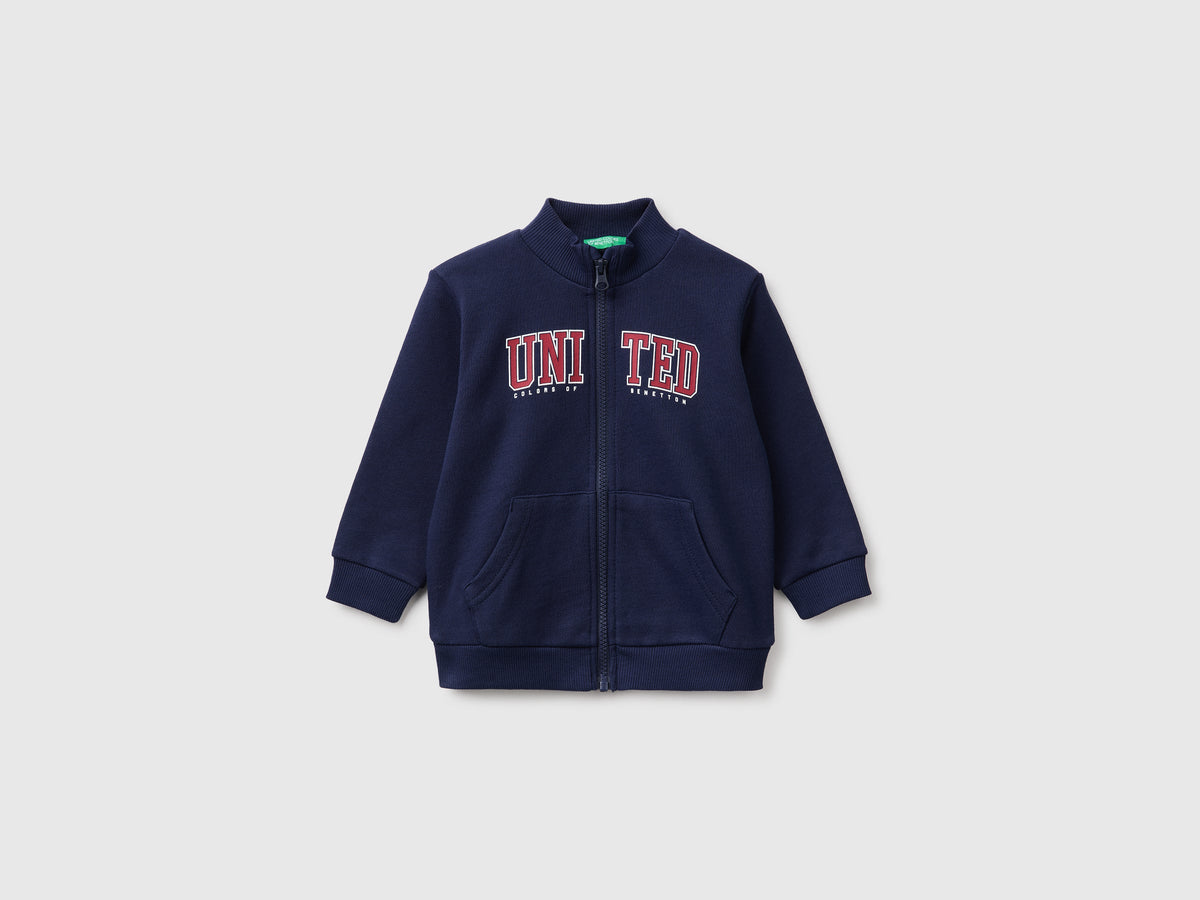 Felpa in cotone con zip