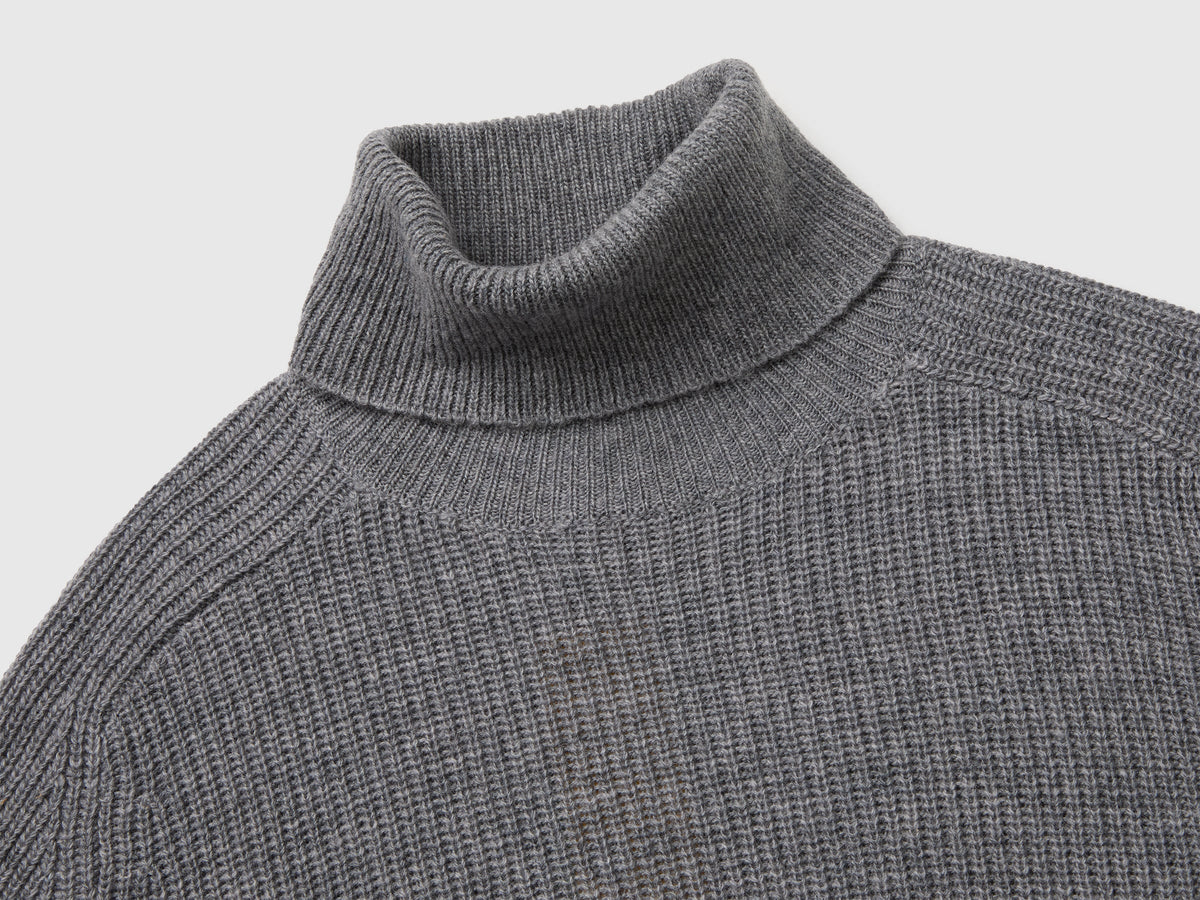 Vestito a collo alto in maglia di misto lana