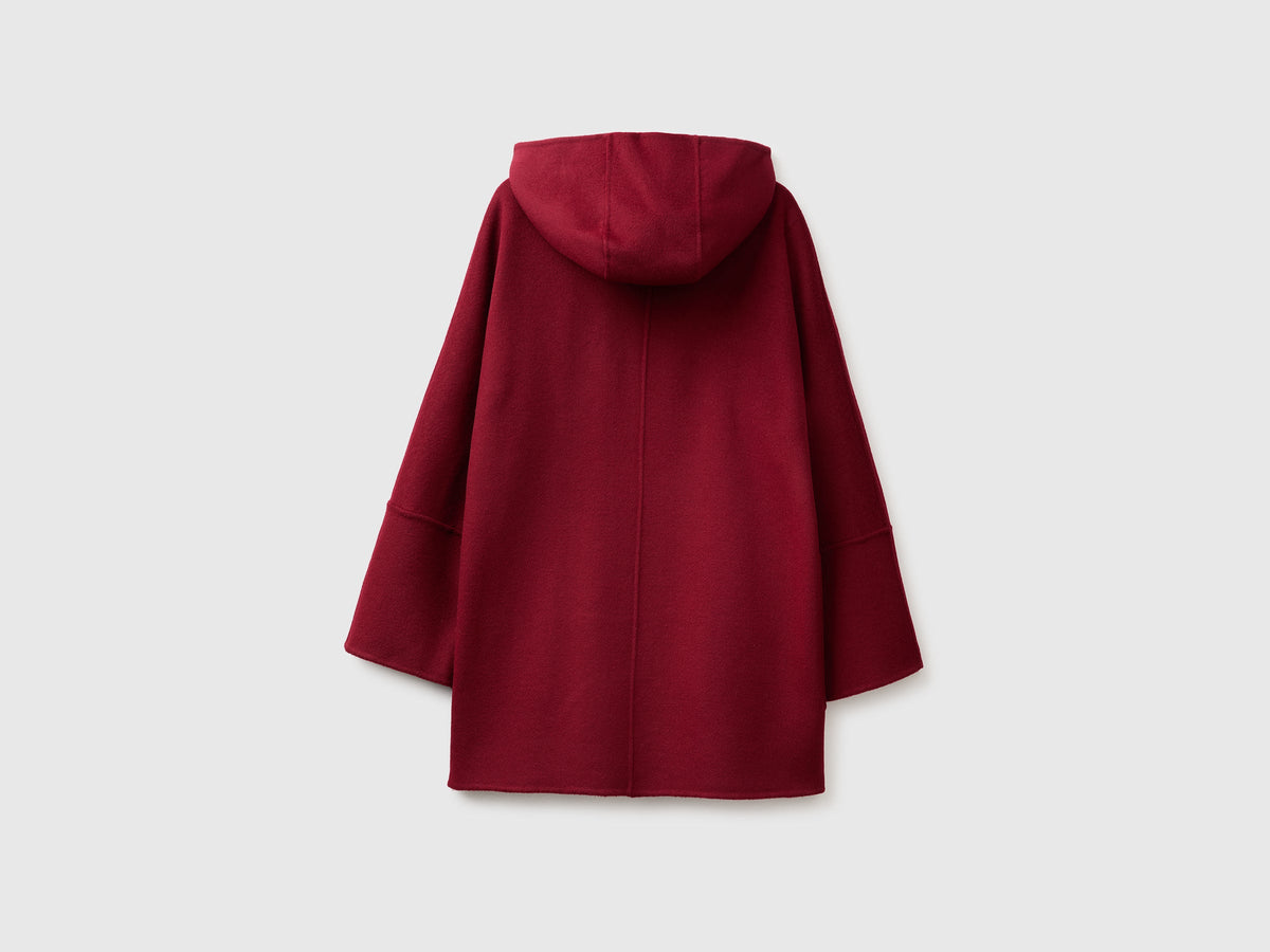 Cappotto doppiopetto con cappuccio