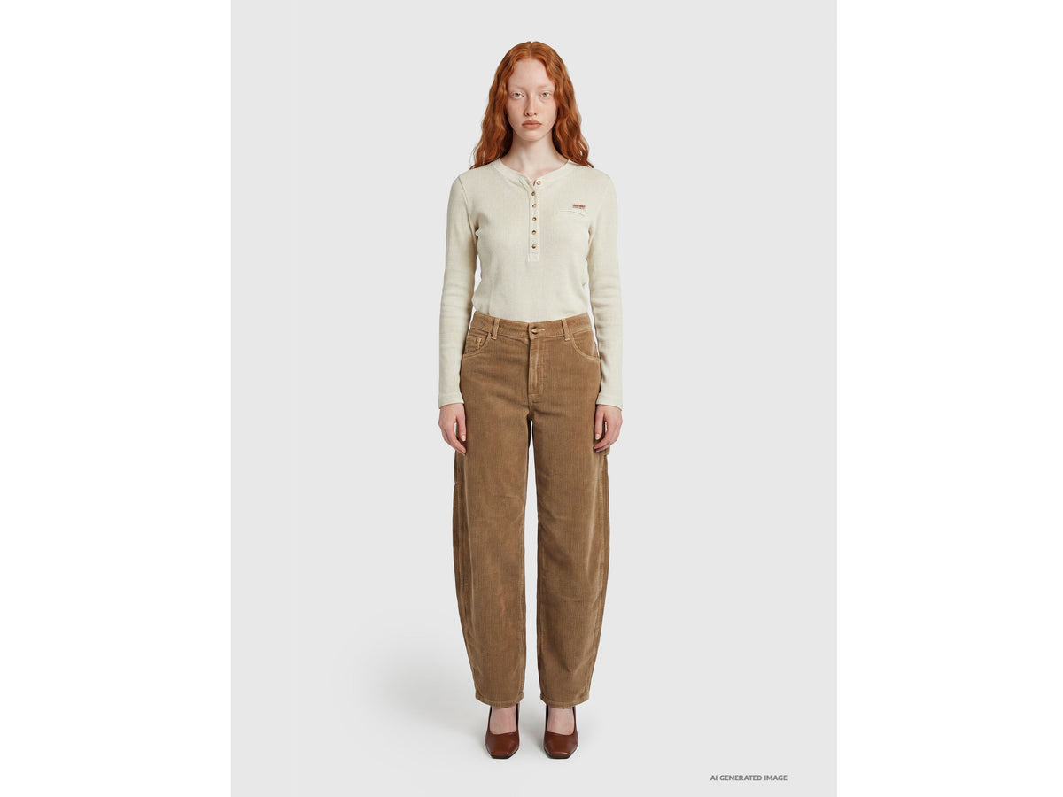 Pantaloni barrel fit in velluto a costine lavaggio vintage