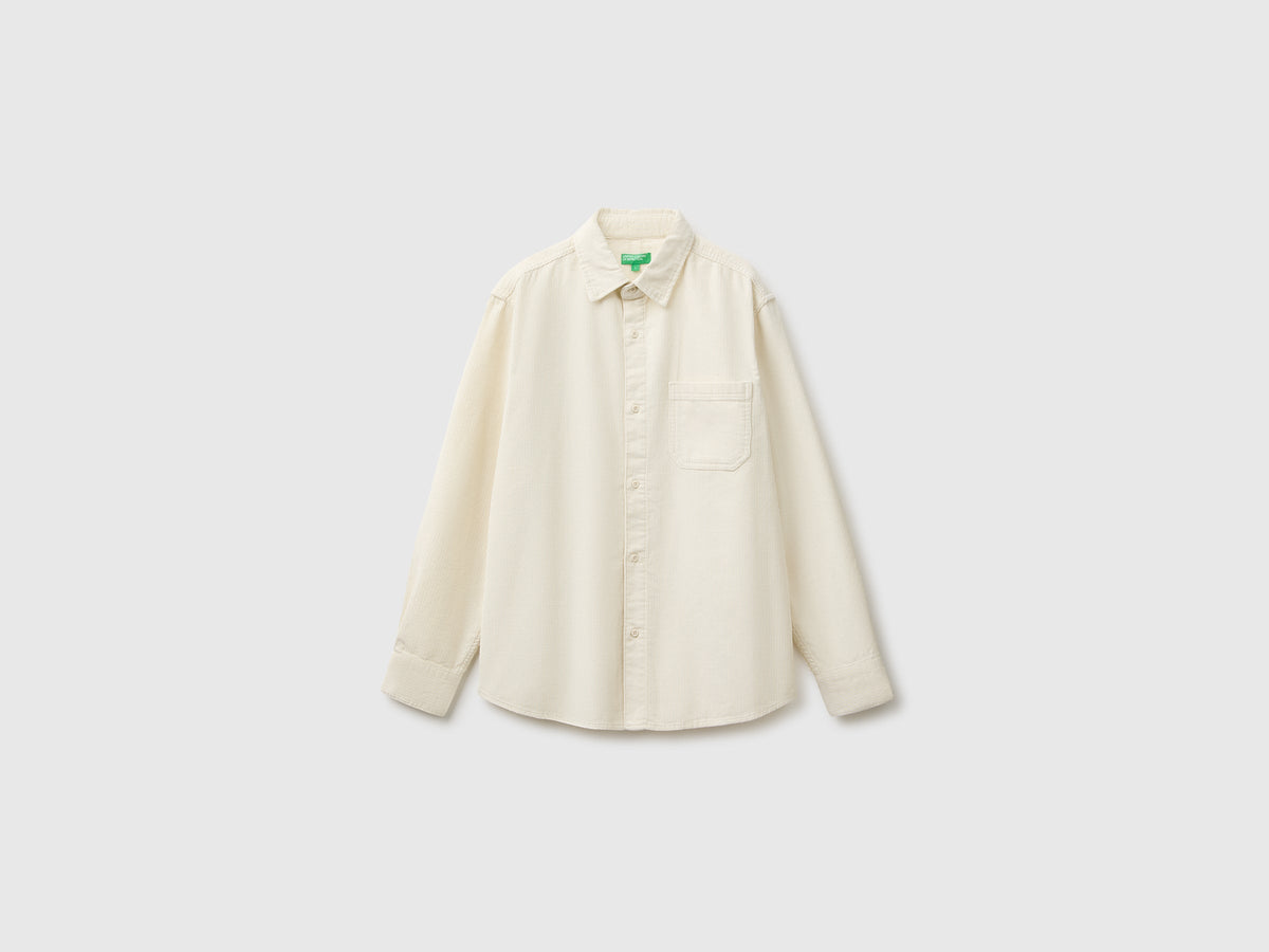 Camicia regular fit in velluto