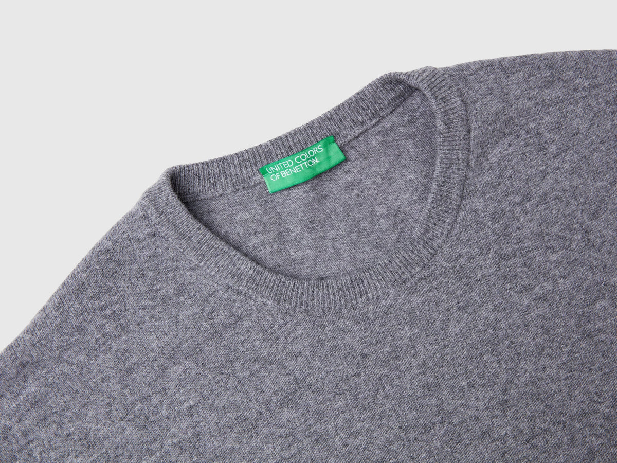 Maglia grigia in pura lana Merino