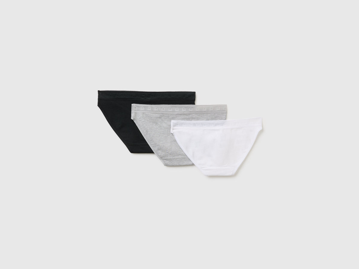 Tre slip con elastico in mesh logato