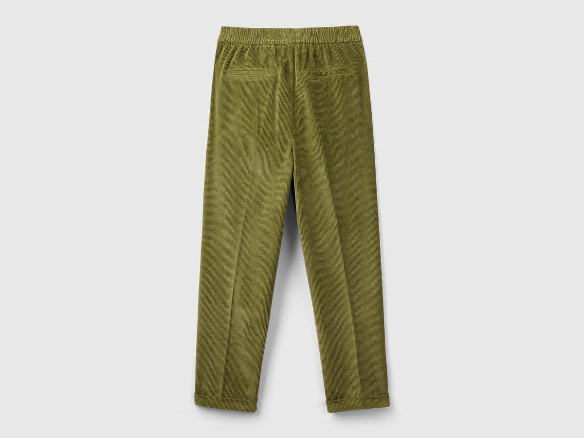Chino in velluto con vita elasticizzata