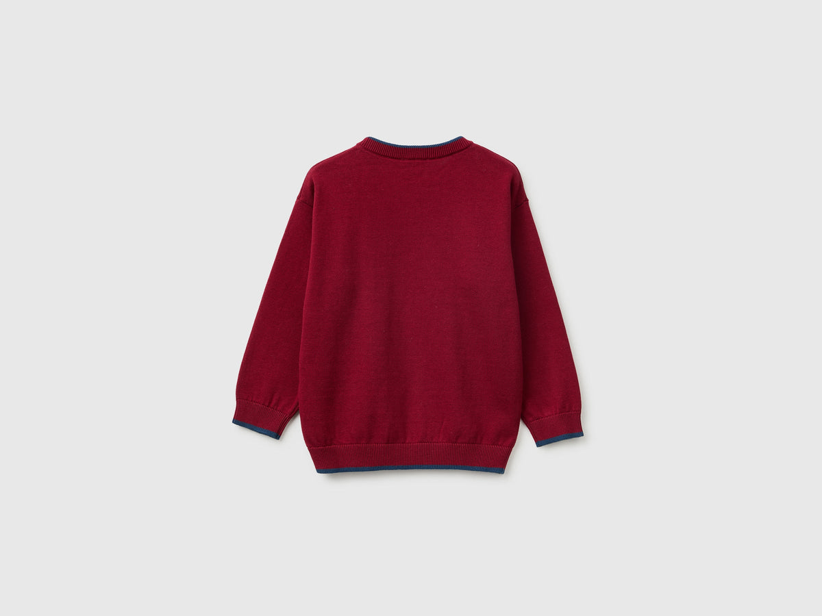 Maglia 100% cotone con bordi a contrasto