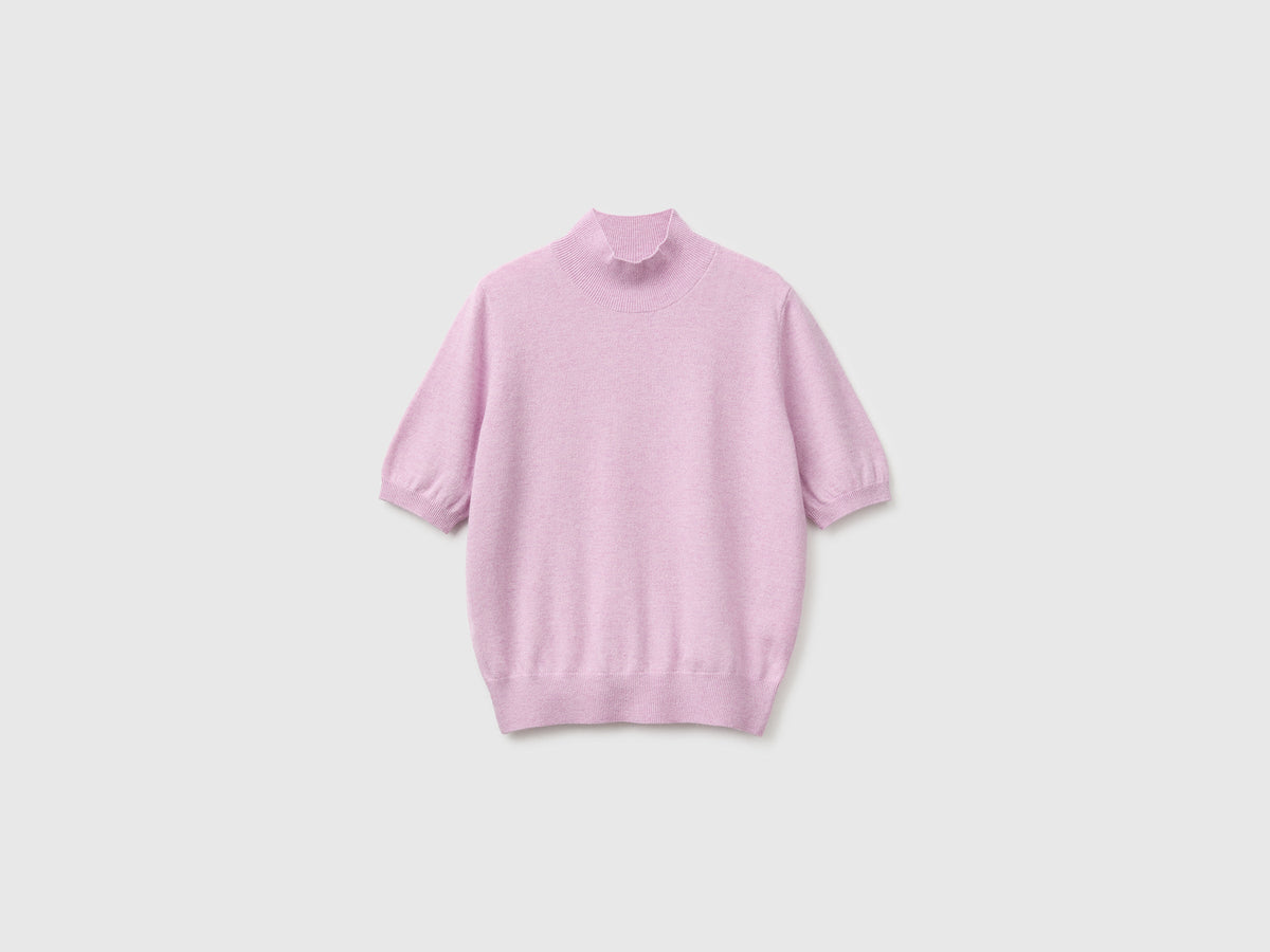 Dolcevita manica corta in misto cashmere