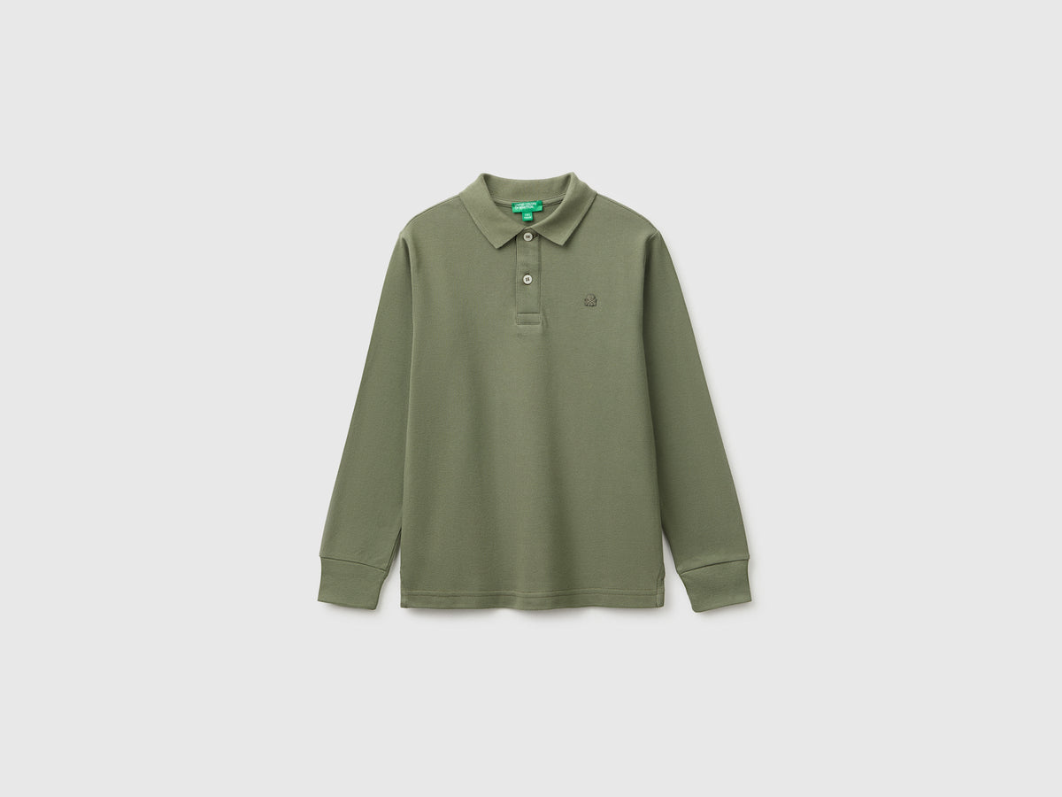 Polo manica lunga in cotone bio