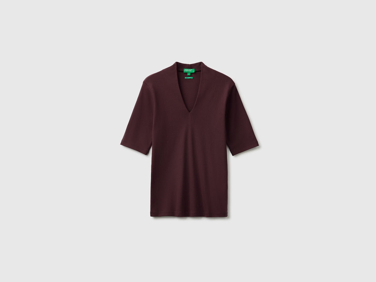 T-shirt slim fit in cotone a fibra lunga