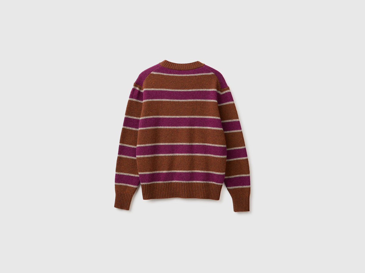 Maglia a righe 100% lana Shetland