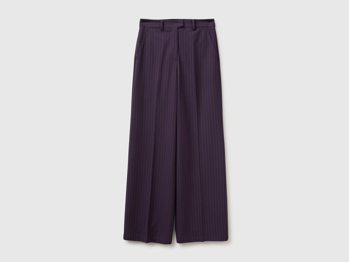 Pantaloni ampi gessati