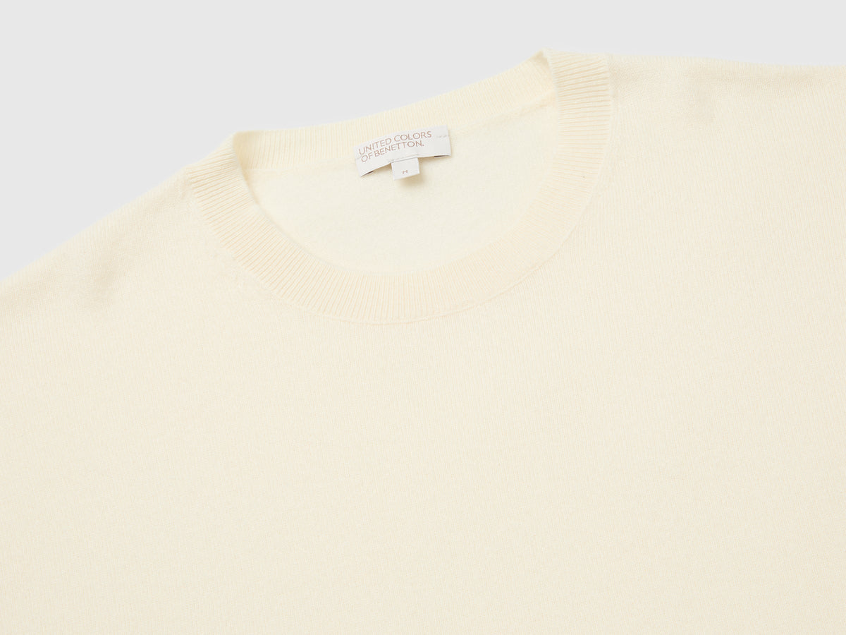 Maglia girocollo in misto lana e cashmere
