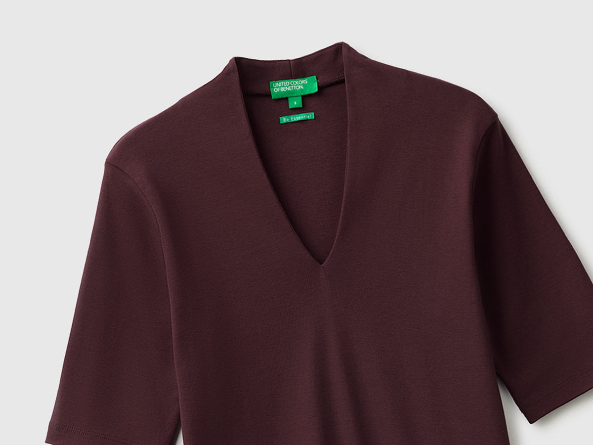 T-shirt slim fit in cotone a fibra lunga