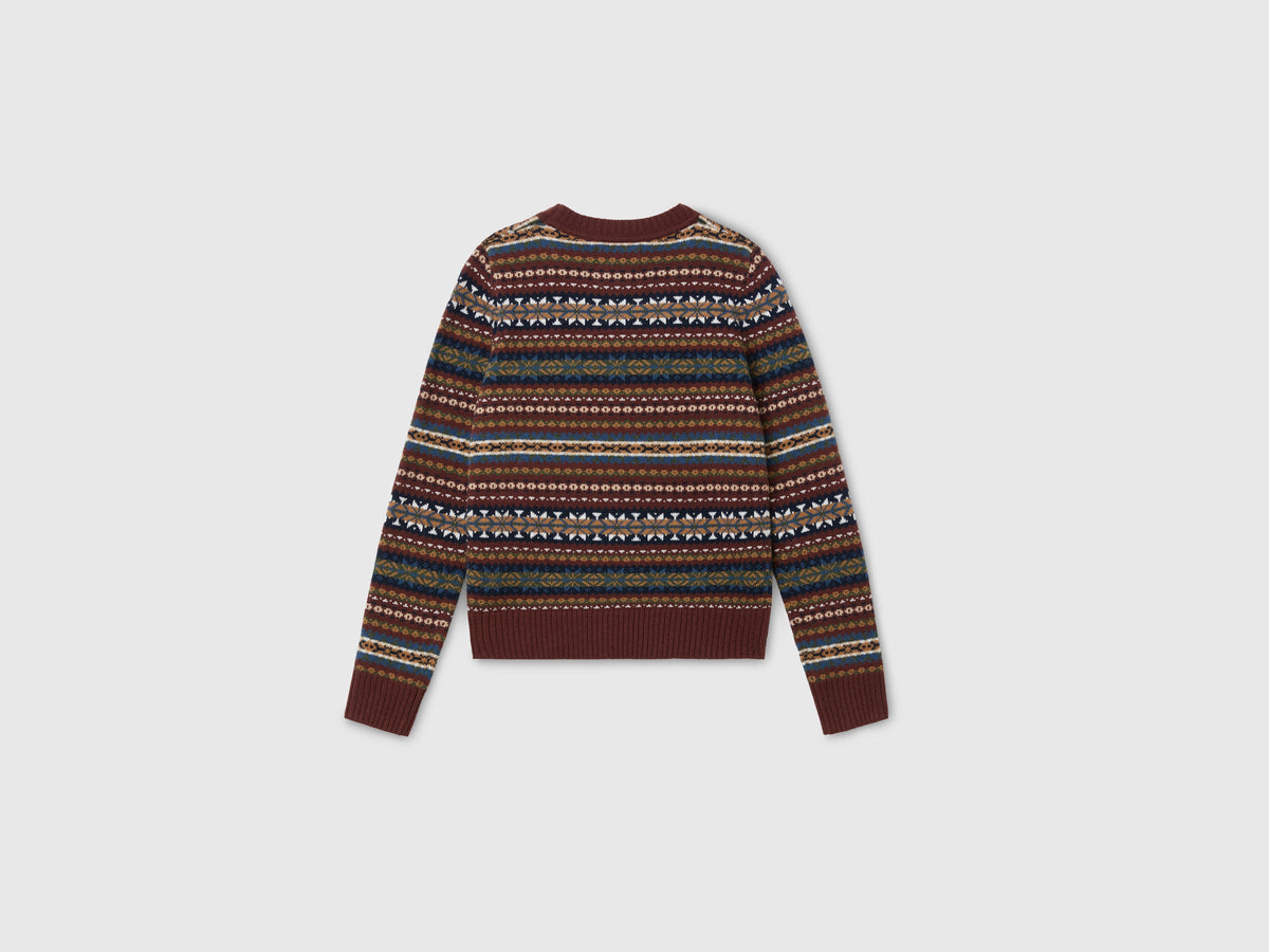 Maglia jacquard in misto lana