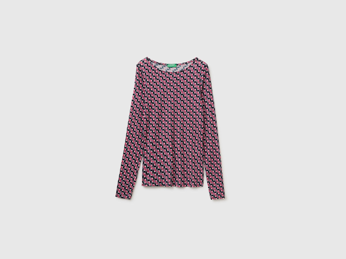 T-shirt fantasia in misto lana