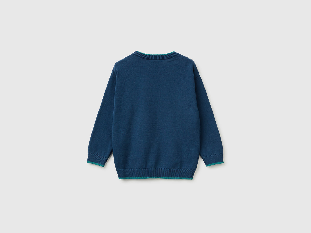 Maglia 100% cotone con bordi a contrasto