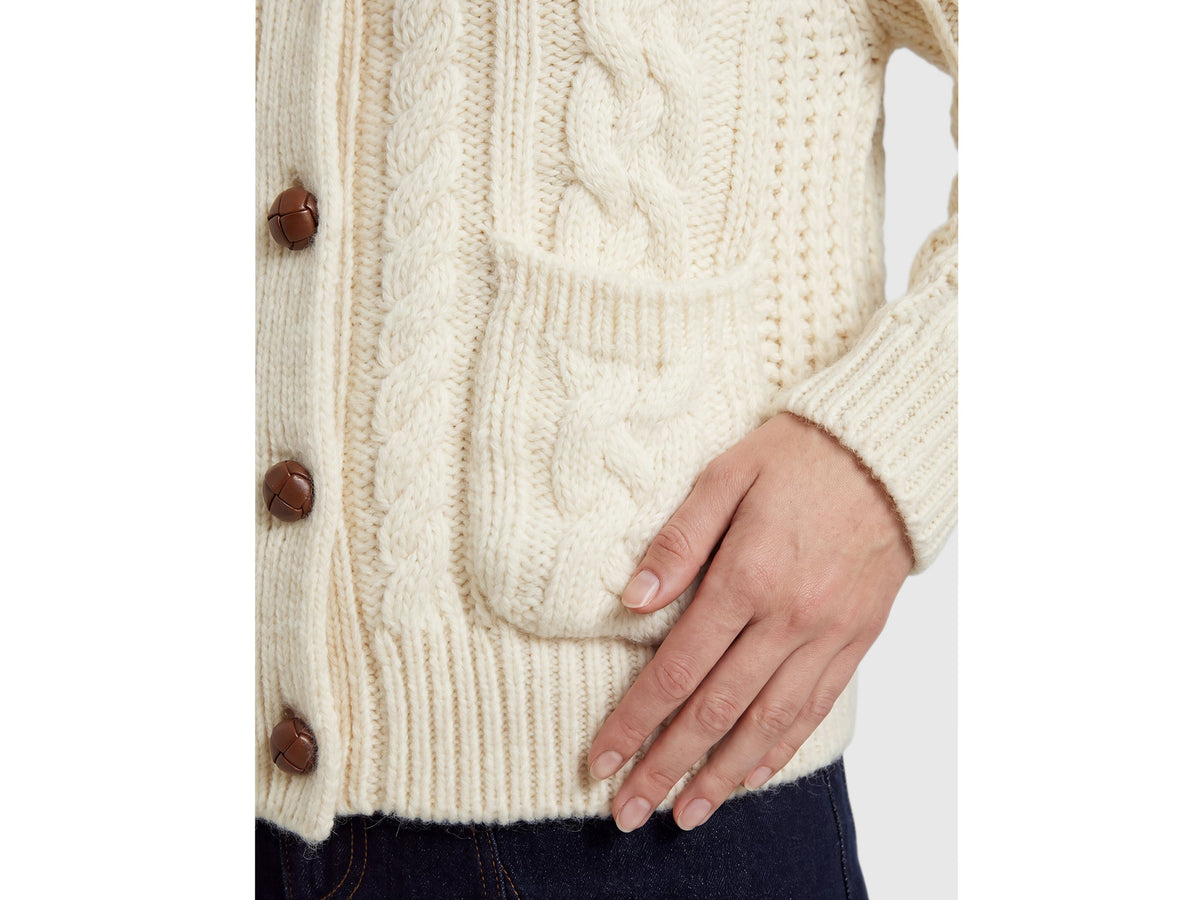 Cardigan a trecce 100% lana