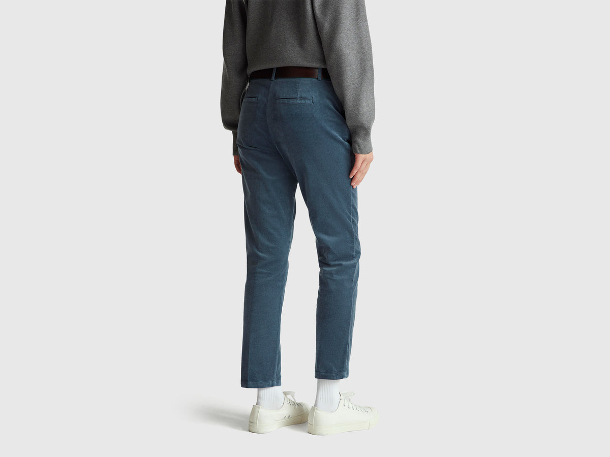 Chino in velluto elasticizzato