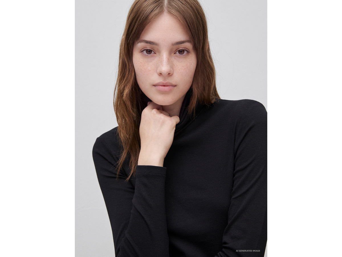 T-shirt lupetto in cotone a fibra lunga