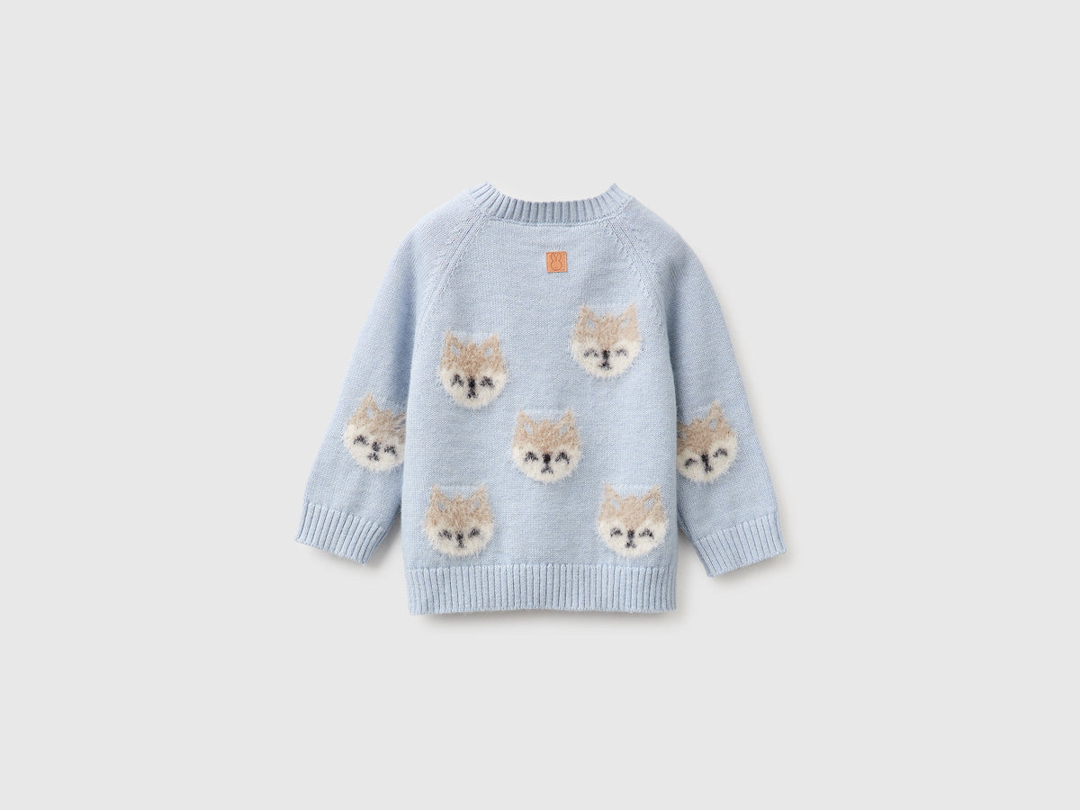 Maglia con intarsio animaletto