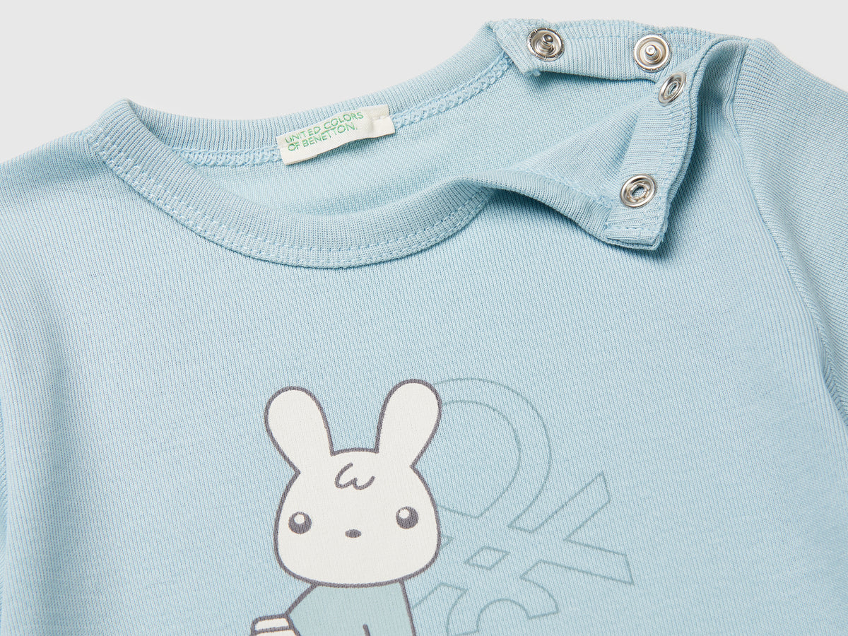 Maglietta stampa logo in cotone bio