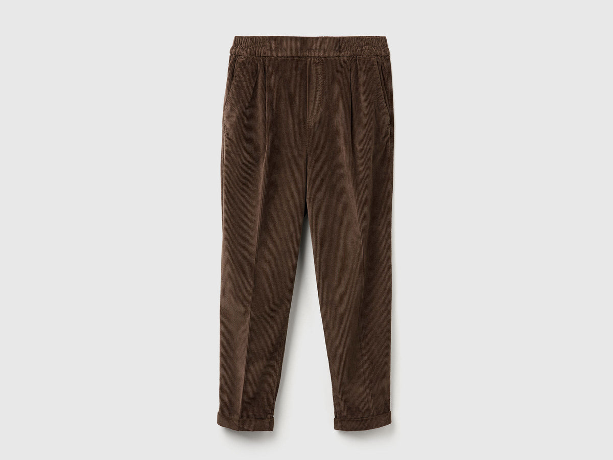 Chino in velluto con vita elasticizzata