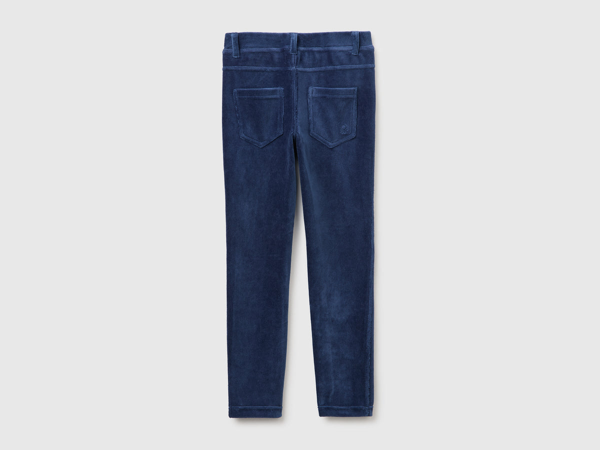 Pantaloni super skinny in ciniglia