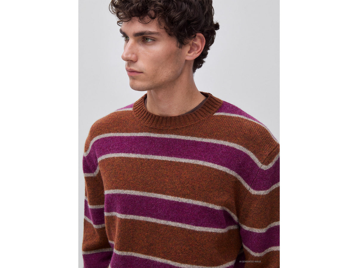 Maglia a righe 100% lana Shetland