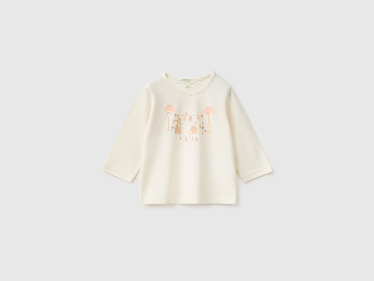 T-shirt con stampa in cotone bio