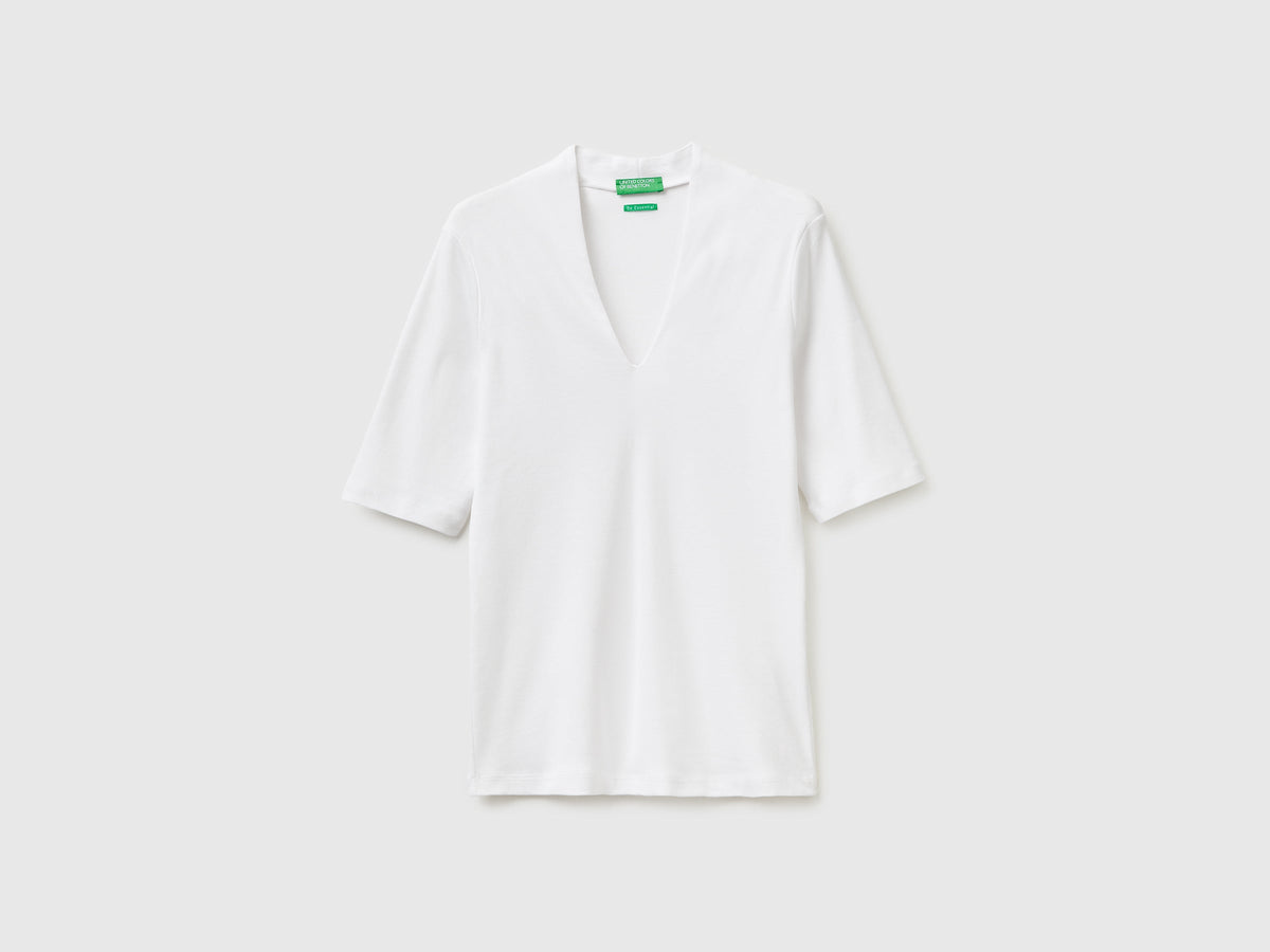 T-shirt slim fit in cotone a fibra lunga
