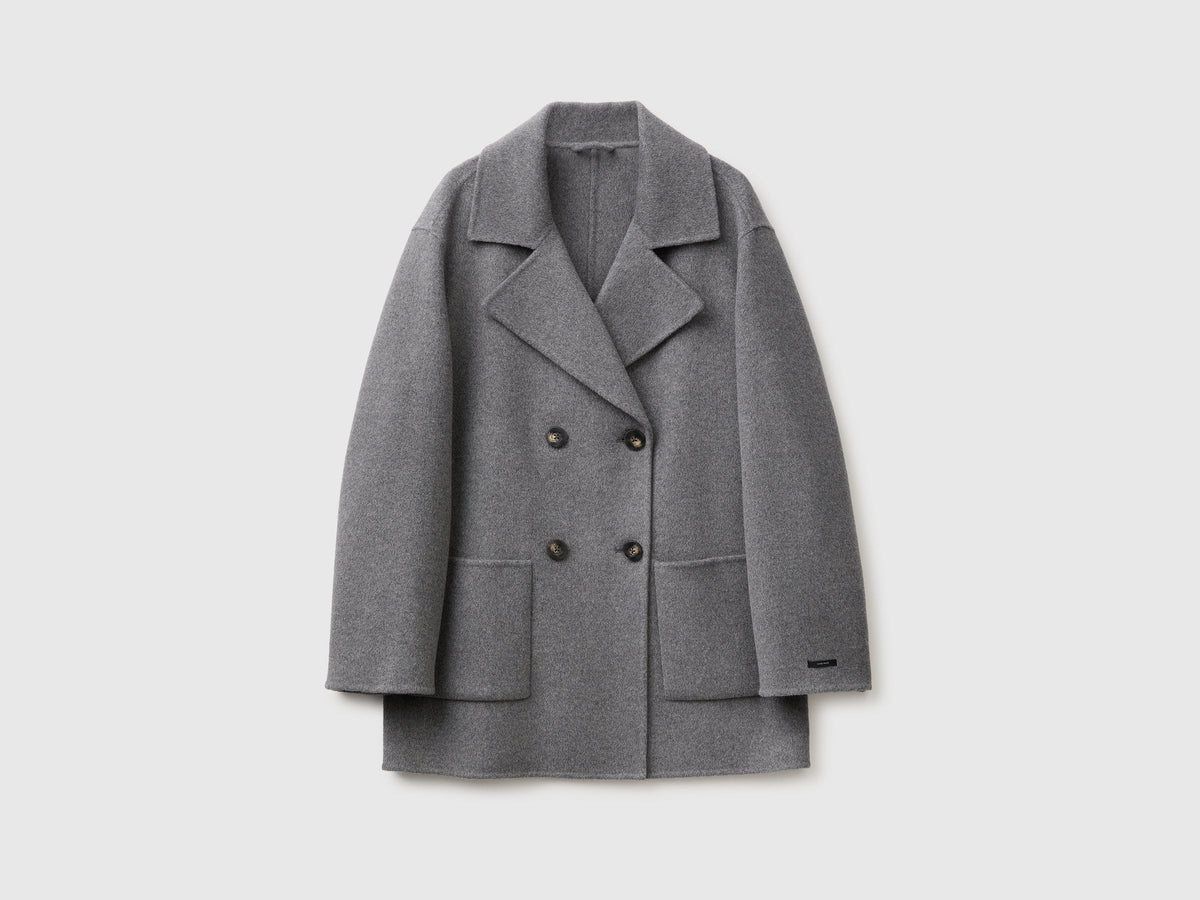 Cappotto doppiopetto in lana e cashmere