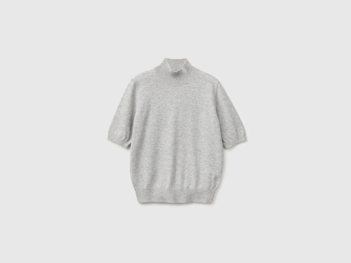 Dolcevita manica corta in misto cashmere