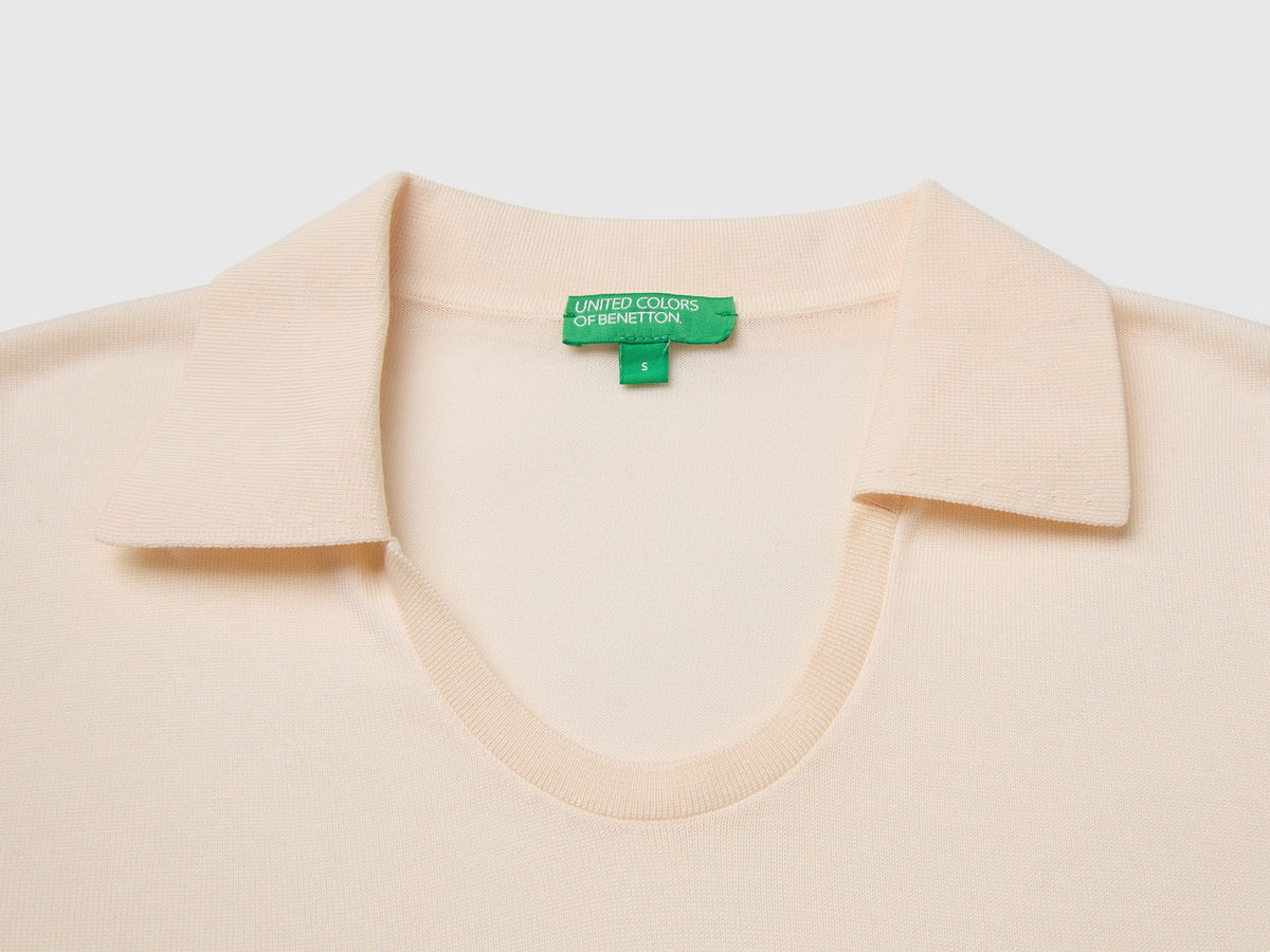 Maglia manica corta in misto seta