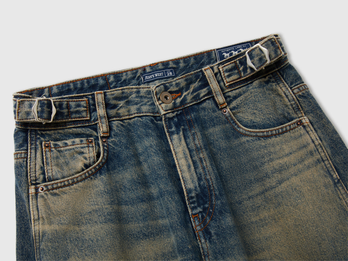 Jeans barrel fit effetto vintage