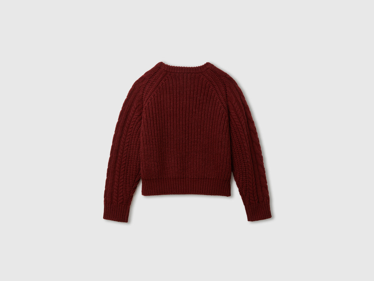 Maglia a trecce 100% lana