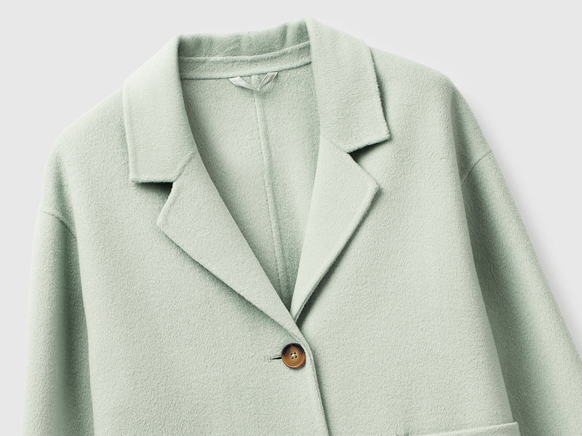 Cappotto lungo in misto lana