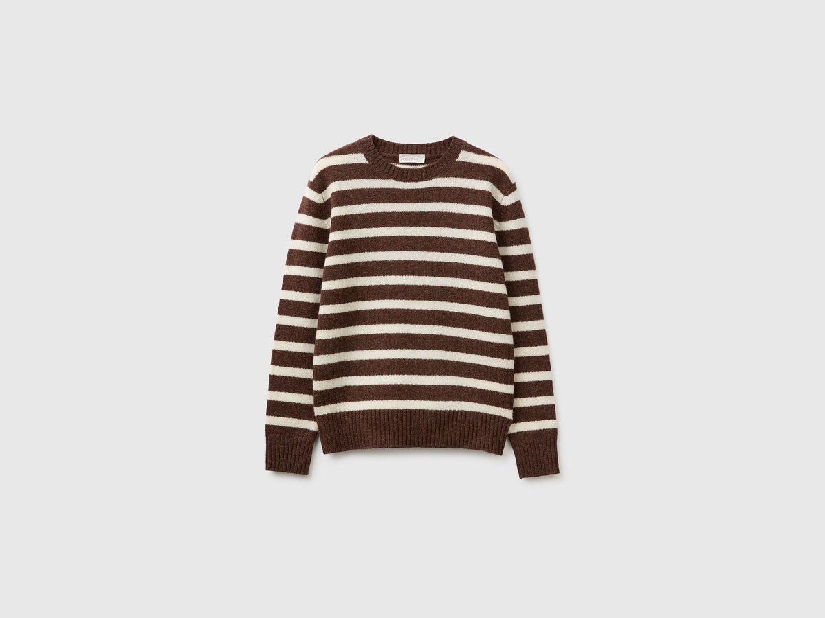 Maglia a righe 100% lana Shetland