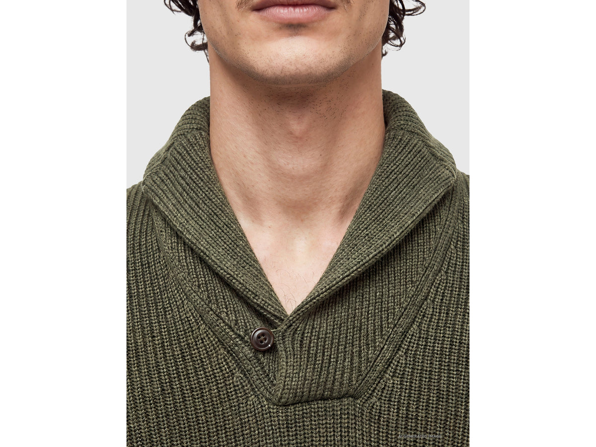 Maglia con collo a scialle 100% lana