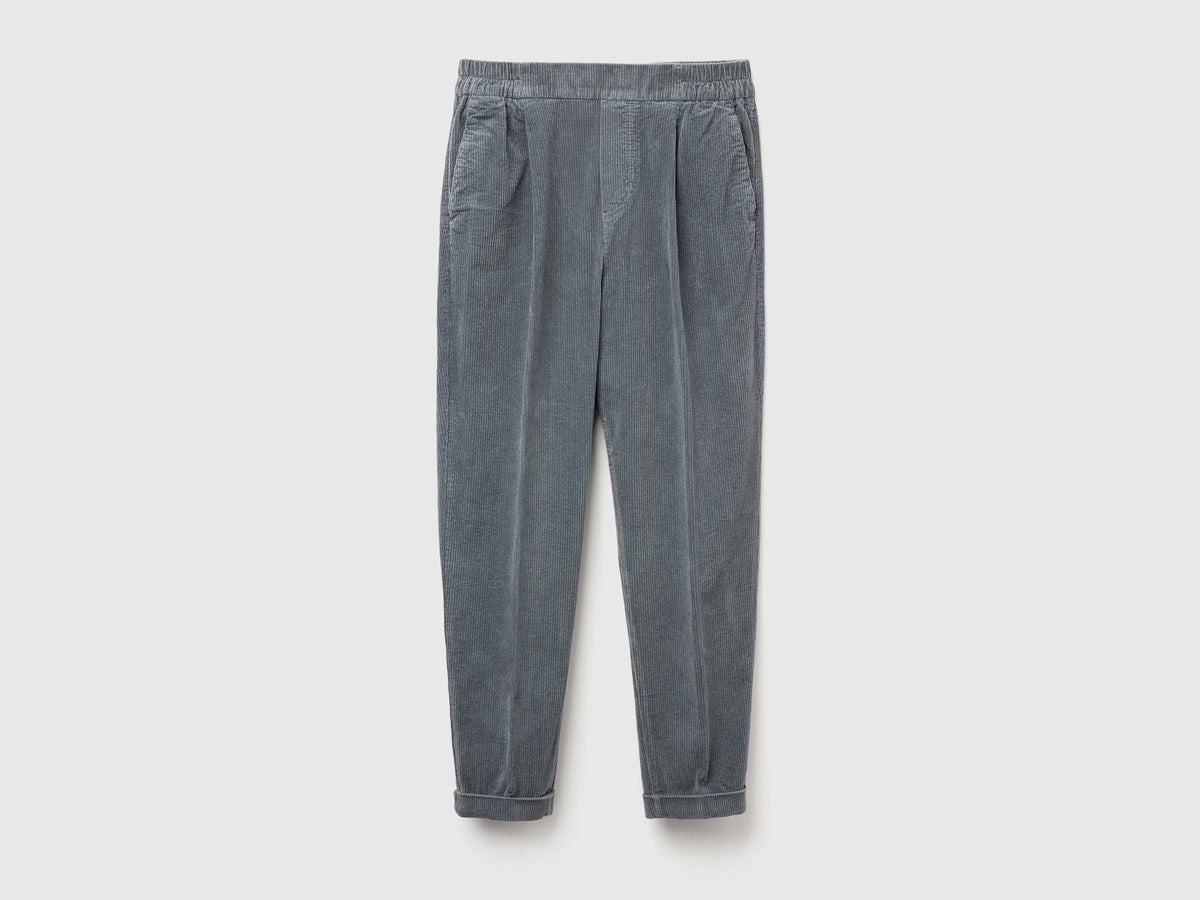 Chino in velluto con vita elasticizzata