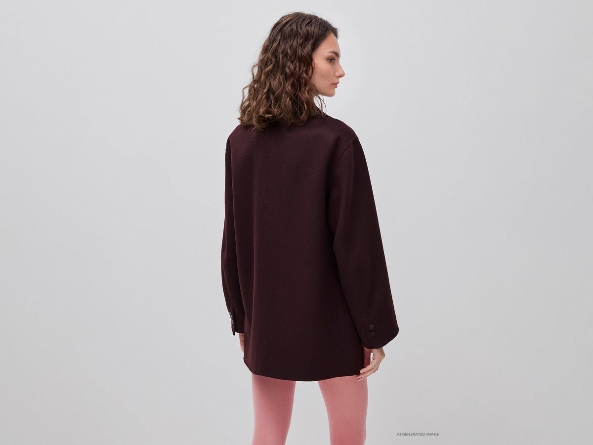Cappotto doppiopetto in lana e cashmere