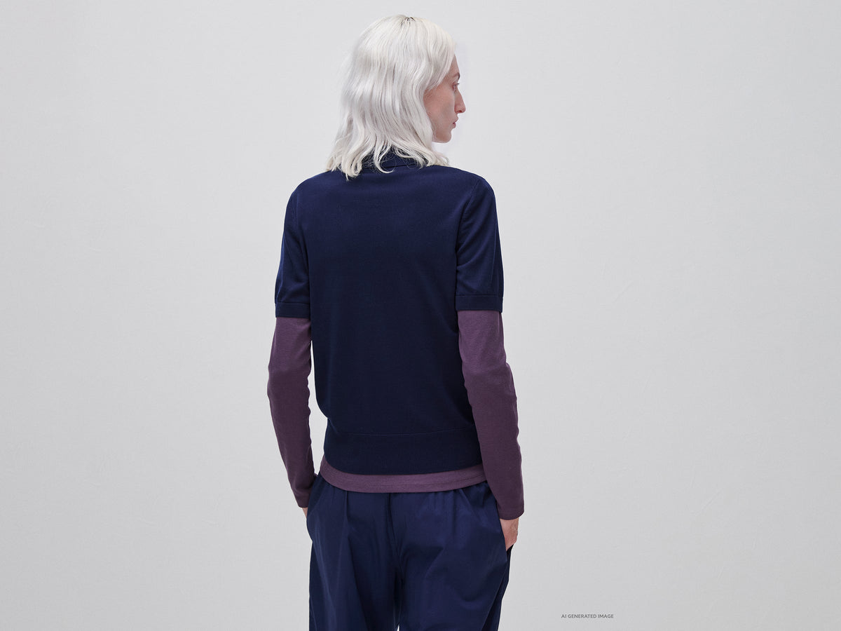 Maglia manica corta in misto seta