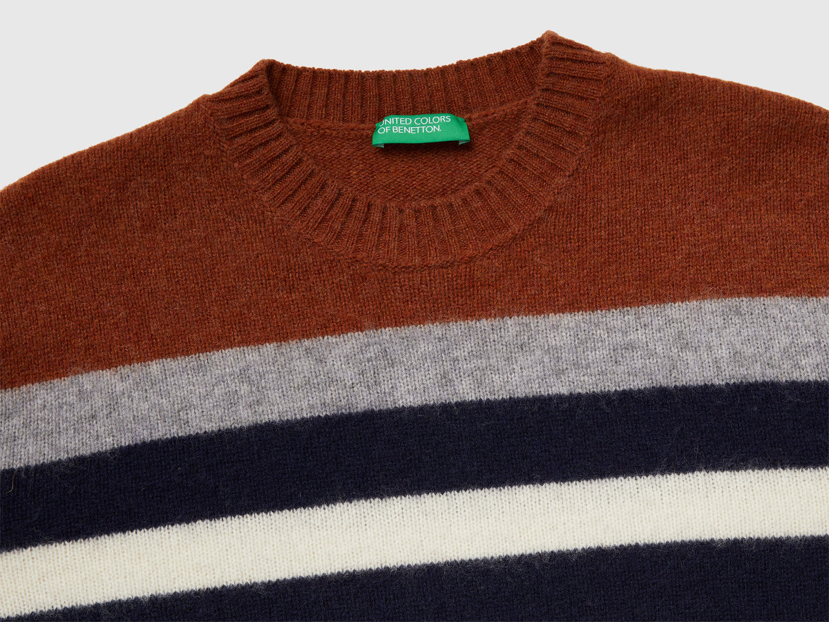 Maglia a righe in lana Shetland