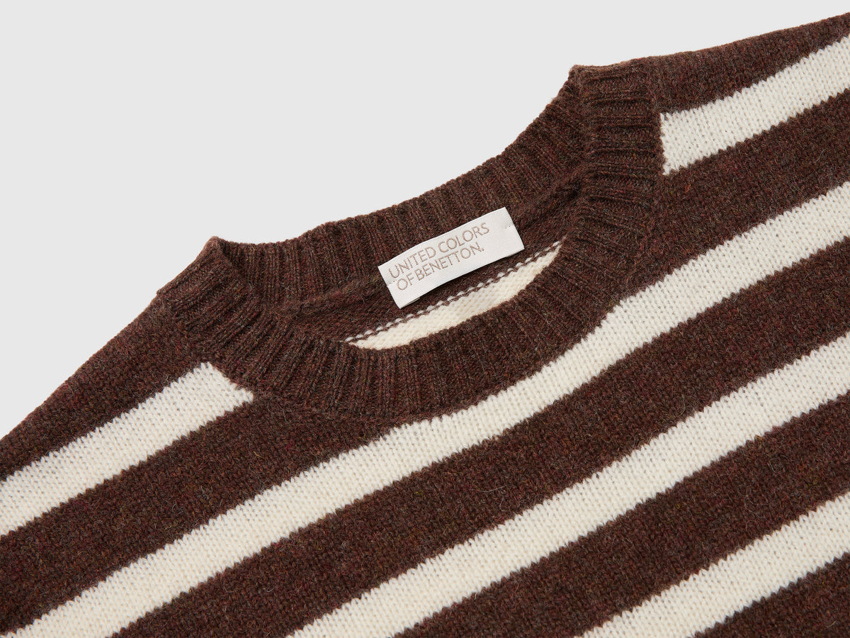 Maglia a righe 100% lana Shetland